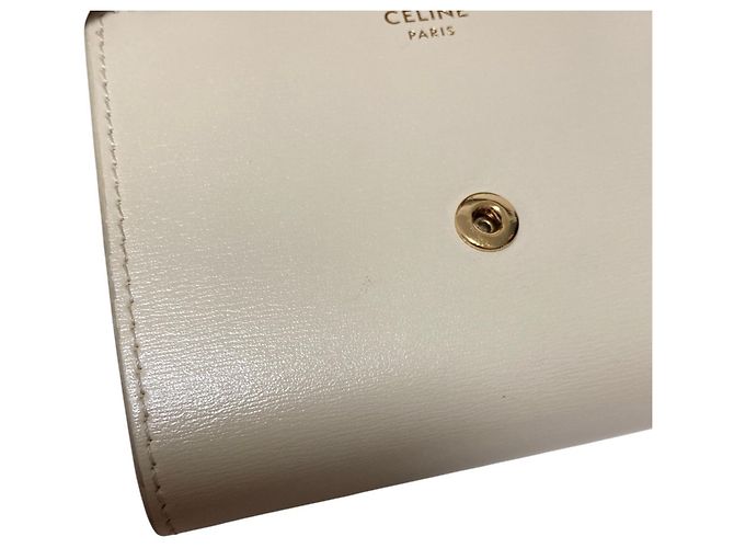 Céline Carteira de aba Small Triomphe Celine Cru - vista 17