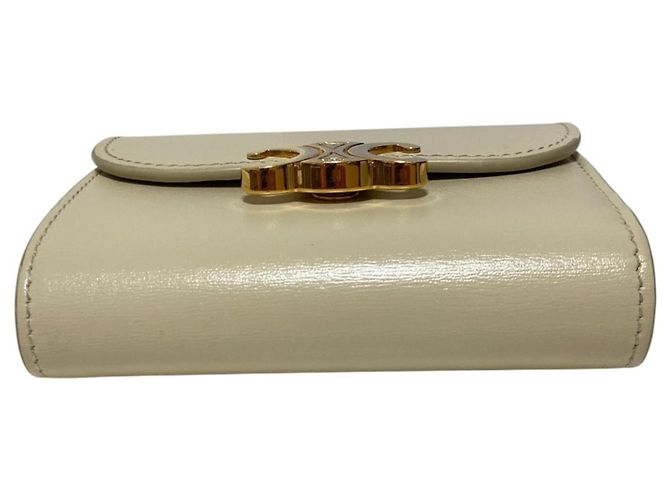 Céline Carteira de aba Small Triomphe Celine Cru - vista 4