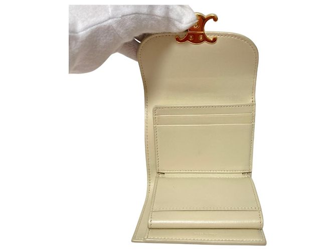 Céline Carteira de aba Small Triomphe Celine Cru - vista 6