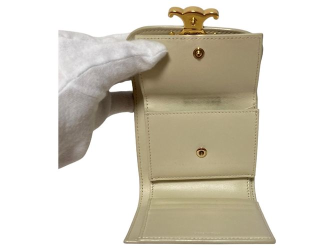 Céline Carteira de aba Small Triomphe Celine Cru - vista 7