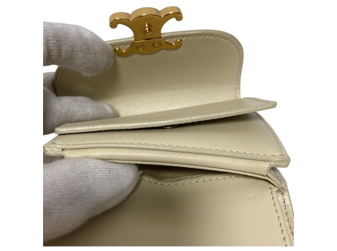 Céline Carteira de aba Small Triomphe Celine Cru - vista 8