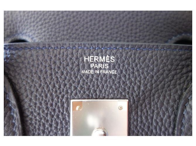 Hermès Birkin 30 Officier in pelle Blu - vista 10