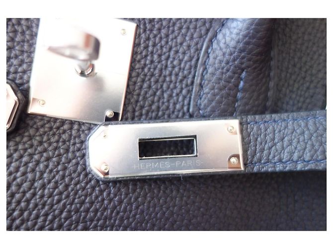 Hermès Birkin 30 Officier in pelle Blu - vista 8