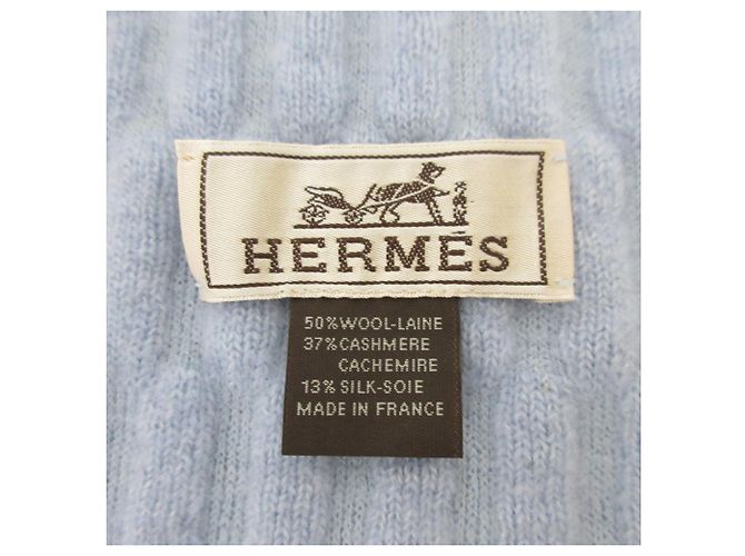 Hermès Hermes Stola aus Wolle, Hellblau - Ansicht 4