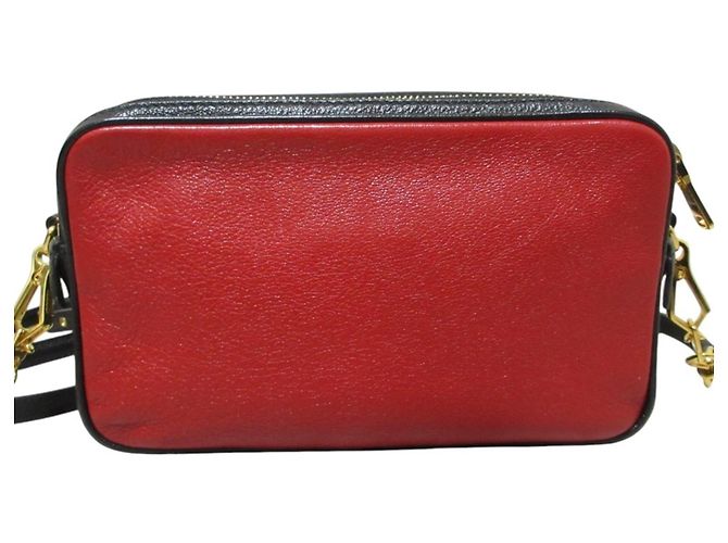 Borsa a tracolla in pelle Miu Miu MIU Madras Nero Rosso - vista 2