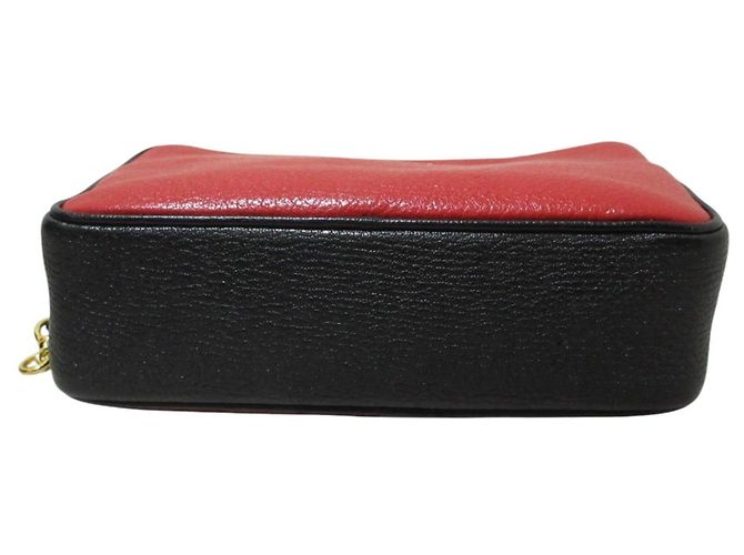Borsa a tracolla in pelle Miu Miu MIU Madras Nero Rosso - vista 3