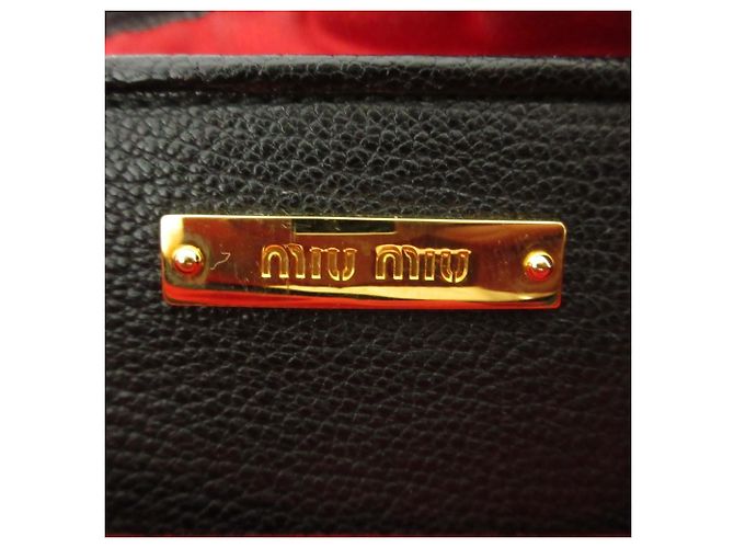 Borsa a tracolla in pelle Miu Miu MIU Madras Nero Rosso - vista 4