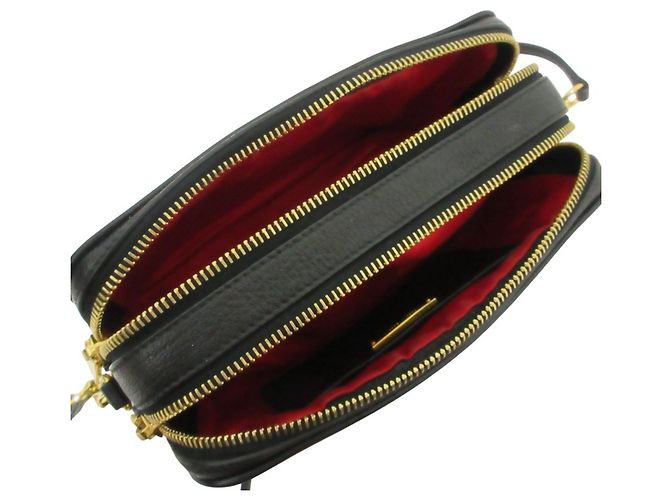 Borsa a tracolla in pelle Miu Miu MIU Madras Nero Rosso - vista 9