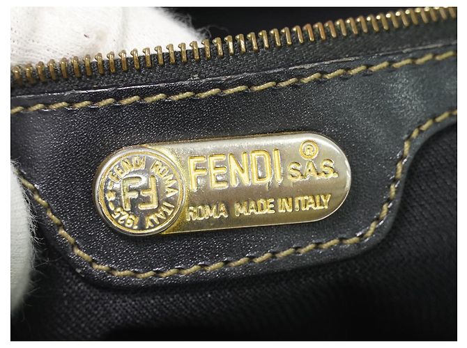 Fendi Vintage Pequin Convertible Boston Coated Canvas Medium Khaki - Ansicht 5