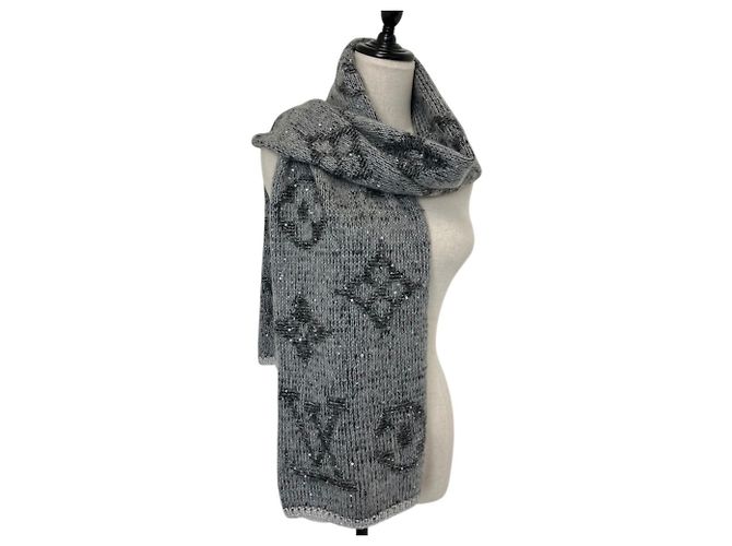 Sciarpa in maglia di mohair con paillettes Monogram Louis Vuitton Marrone - vista 4
