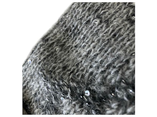 Sciarpa in maglia di mohair con paillettes Monogram Louis Vuitton Marrone - vista 5