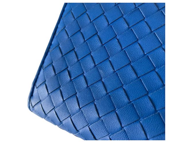 Bottega Veneta Intrecciato Leder-Langbrieftasche Blau - Ansicht 12