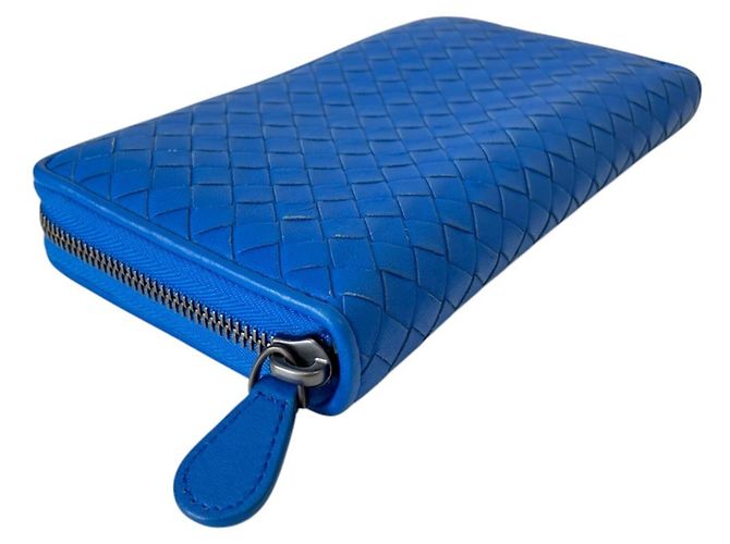 Bottega Veneta Intrecciato Leder-Langbrieftasche Blau - Ansicht 2