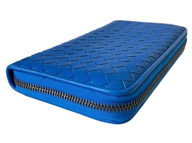 Bottega Veneta Intrecciato Leder-Langbrieftasche Blau - Ansicht 3