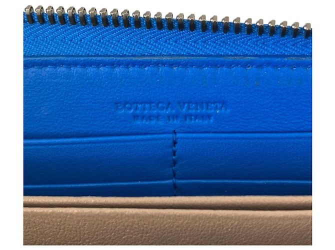 Bottega Veneta Intrecciato Leder-Langbrieftasche Blau - Ansicht 5