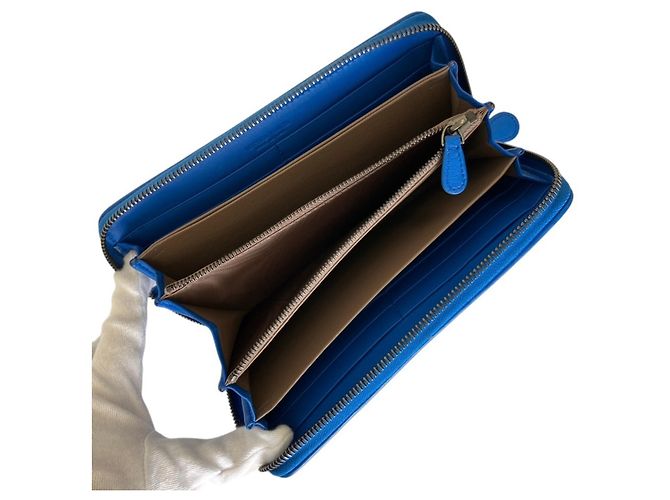 Bottega Veneta Intrecciato Leder-Langbrieftasche Blau - Ansicht 6