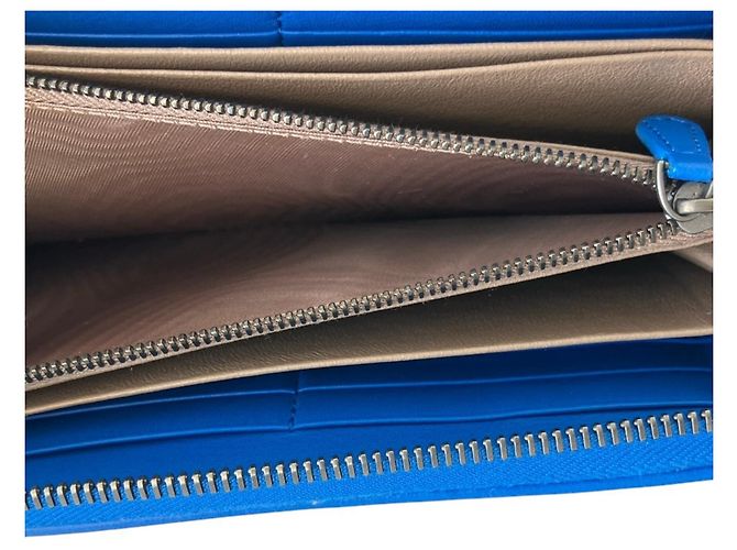 Bottega Veneta Intrecciato Leder-Langbrieftasche Blau - Ansicht 8