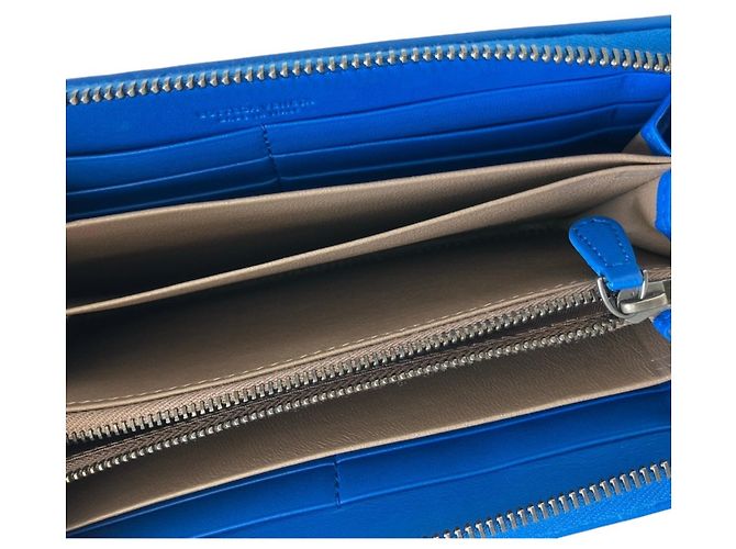 Bottega Veneta Intrecciato Leder-Langbrieftasche Blau - Ansicht 9