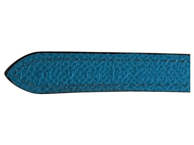 Hermès Cintura reversibile in pelle Veau Epsom HERMES Eileen Blu chiaro - vista 10