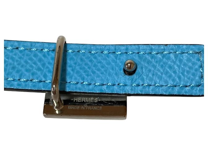 Hermès Cintura reversibile in pelle Veau Epsom HERMES Eileen Blu chiaro - vista 3