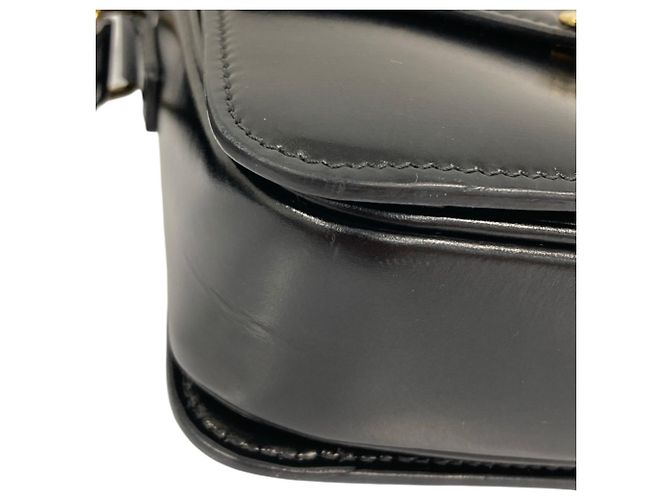 Céline Bolsa de Ombro em Couro Celine Teen Triomphe Preto - vista 15