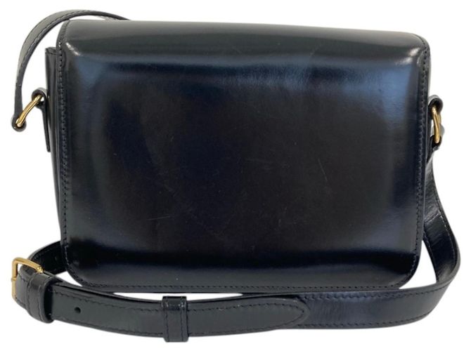 Céline Bolsa de Ombro em Couro Celine Teen Triomphe Preto - vista 2