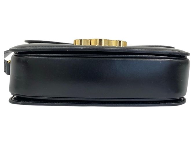 Céline Bolsa de Ombro em Couro Celine Teen Triomphe Preto - vista 3