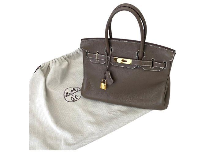 Hermès Bolsa Hermes Birkin 30 em Etoupe Gray Cinza Taupe - vista 13