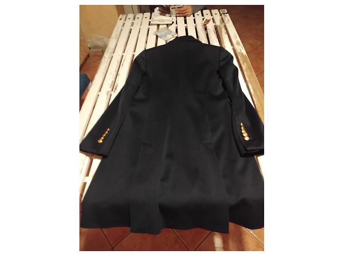 Loro Piana Abrigo Cruzado de Lana Azul Oscuro - vista 6