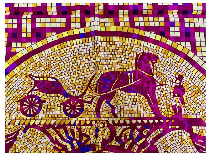 Hermès Mosaïque au 24 Seidentuch Carré Pink Lila - Ansicht 3
