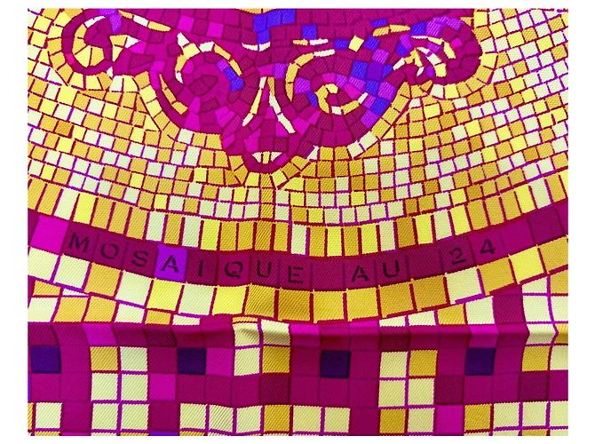 Hermès Mosaïque au 24 Seidentuch Carré Pink Lila - Ansicht 4