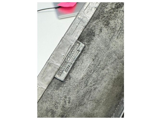 Nancy Gonzalez Clutch aus Krokodilleder Grau - Ansicht 3