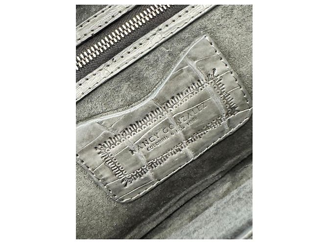 Nancy Gonzalez Clutch aus Krokodilleder Grau - Ansicht 4