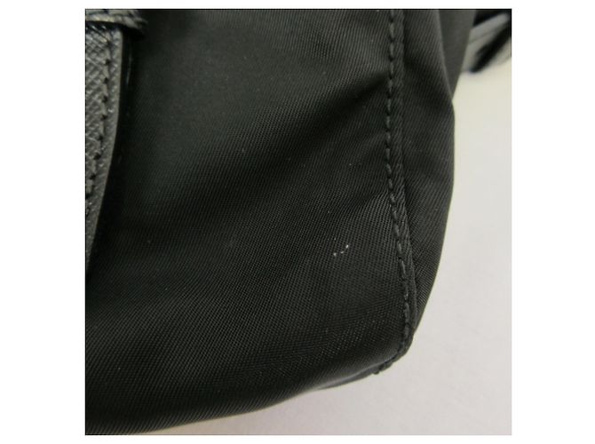Sac à dos Prada en nylon Tessuto avec plaque triangle Noir - vue 11