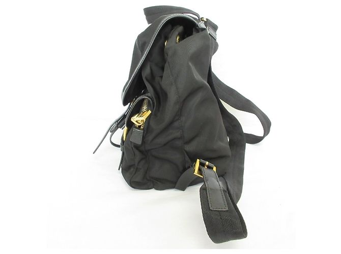 Sac à dos Prada en nylon Tessuto avec plaque triangle Noir - vue 3