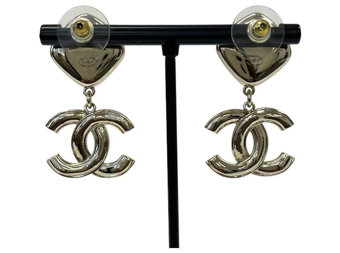 Chanel A22S Coco Mark Swing Ohrringe Pink Golden - Ansicht 3