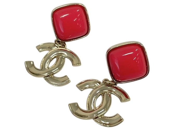 Chanel A22S Coco Mark Swing Ohrringe Pink Golden - Ansicht 5