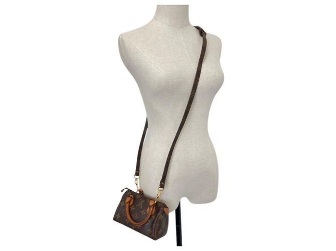 Louis Vuitton Vintage Monogram Mini Speedy Shoulder Pouch Marron - vue 11