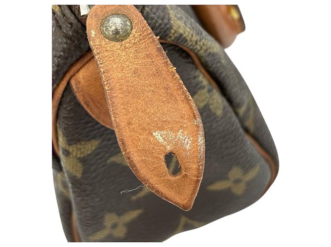 Louis Vuitton Vintage Monogram Mini Speedy Shoulder Pouch Marron - vue 17