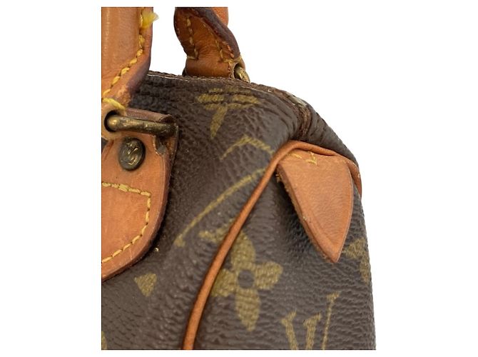 Louis Vuitton Vintage Monogram Mini Speedy Shoulder Pouch Marron - vue 19