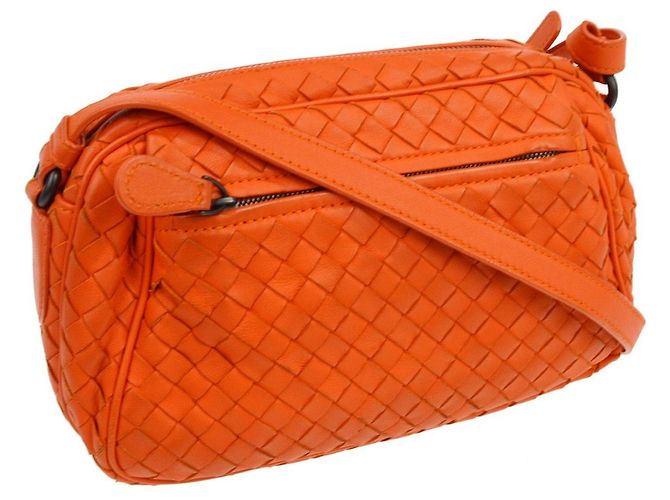 Bottega Veneta Zip Intrecciato Nappa Small Orange - vue 2