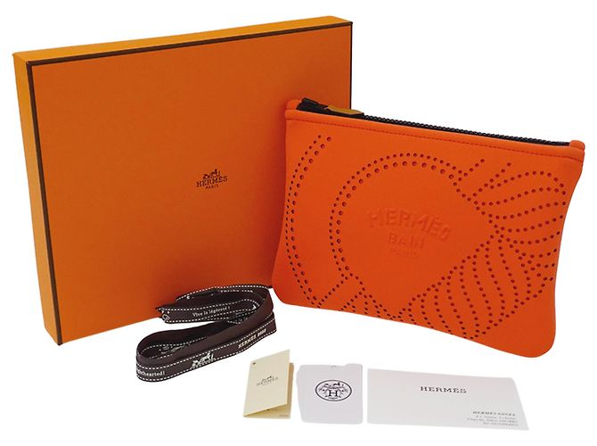 Hermès Borsa a mano Hermes Neo Bankanoe PM Pouch Rosso Arancione - vista 6