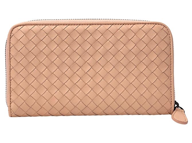 Cartera larga de piel rosa Bottega Veneta - vista 2