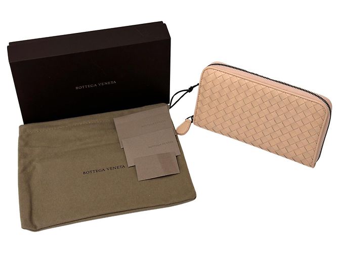 Cartera larga de piel rosa Bottega Veneta - vista 8