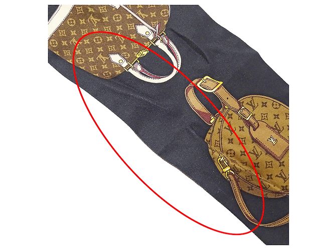 Louis Vuitton Seidentuch Braun Schwarz - Ansicht 6