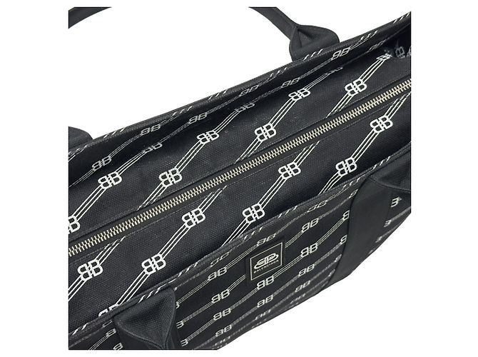 Everyday Balenciaga Monogram Canvas Tote Bag Schwarz - Ansicht 11