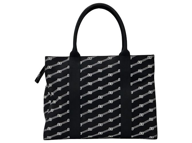 Everyday Balenciaga Monogram Canvas Tote Bag Schwarz - Ansicht 2