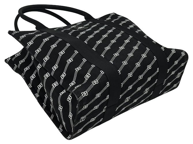 Everyday Balenciaga Monogram Canvas Tote Bag Schwarz - Ansicht 4