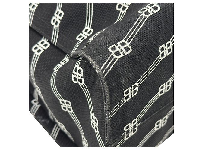 Everyday Balenciaga Monogram Canvas Tote Bag Schwarz - Ansicht 7