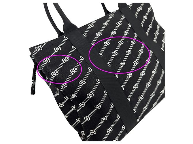Everyday Balenciaga Monogram Canvas Tote Bag Schwarz - Ansicht 9